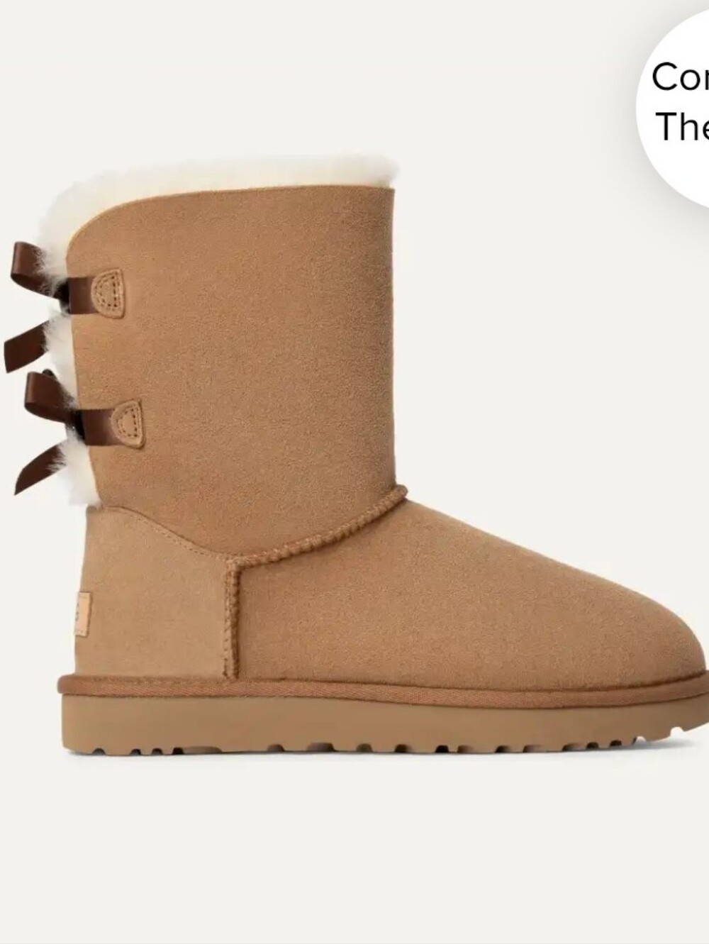 UGG Bailey Bow II Boots, Chestnut Suede And Characteristic Rear Satin Bows